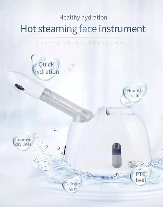 Ozone facial steamer in use