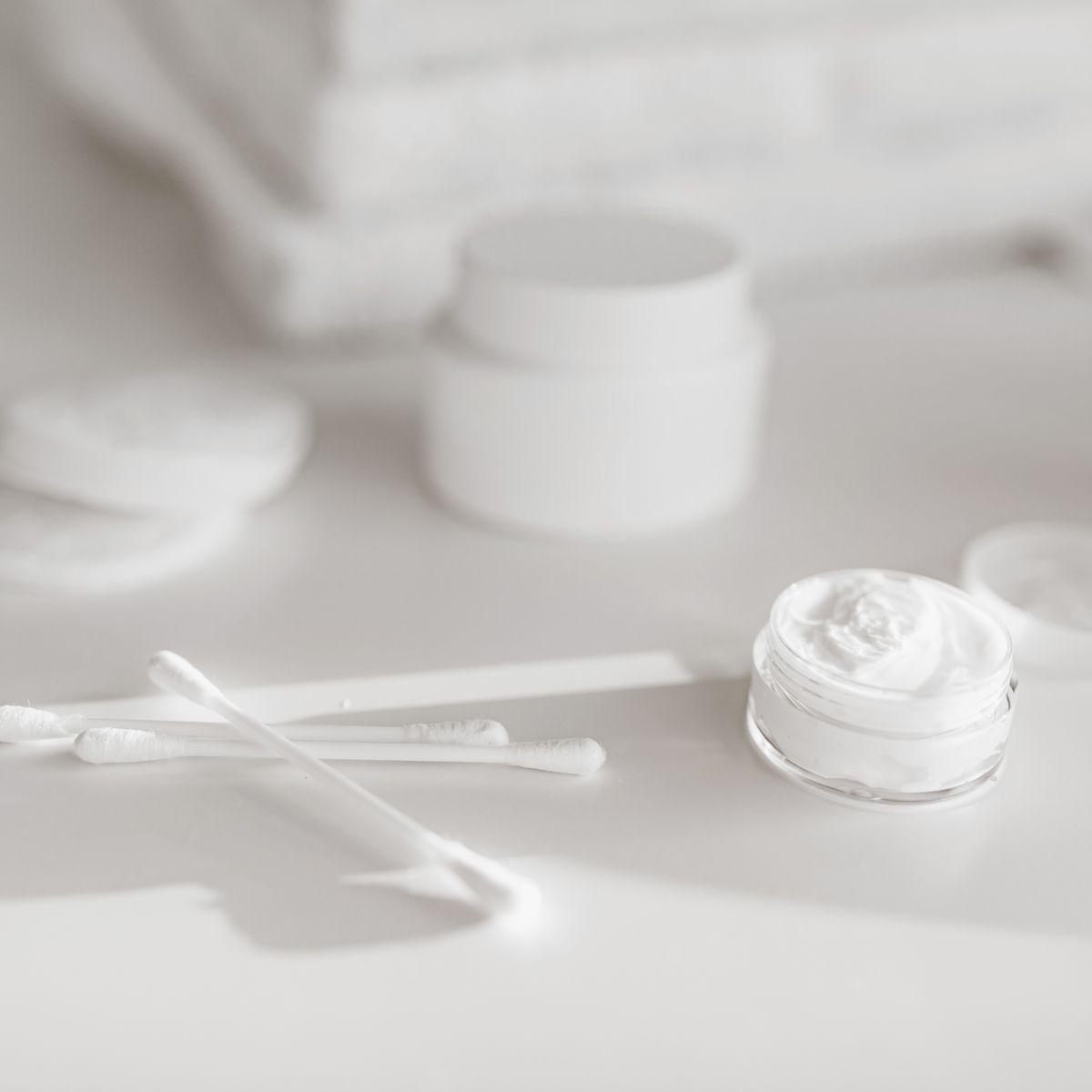 Lorovea Ceramide Eye Cream jars on a white surface